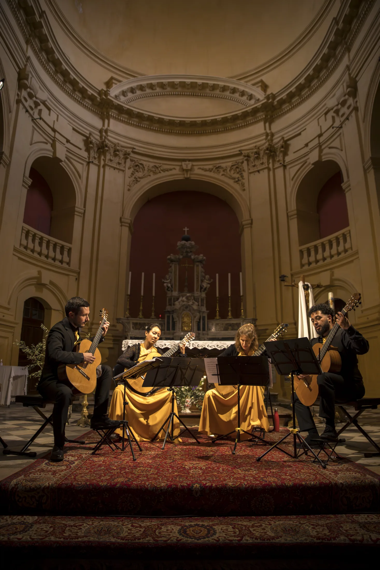 Quatuor Tastiera dans l'église Saint-Jean-Baptiste — photographe concert classique PACA