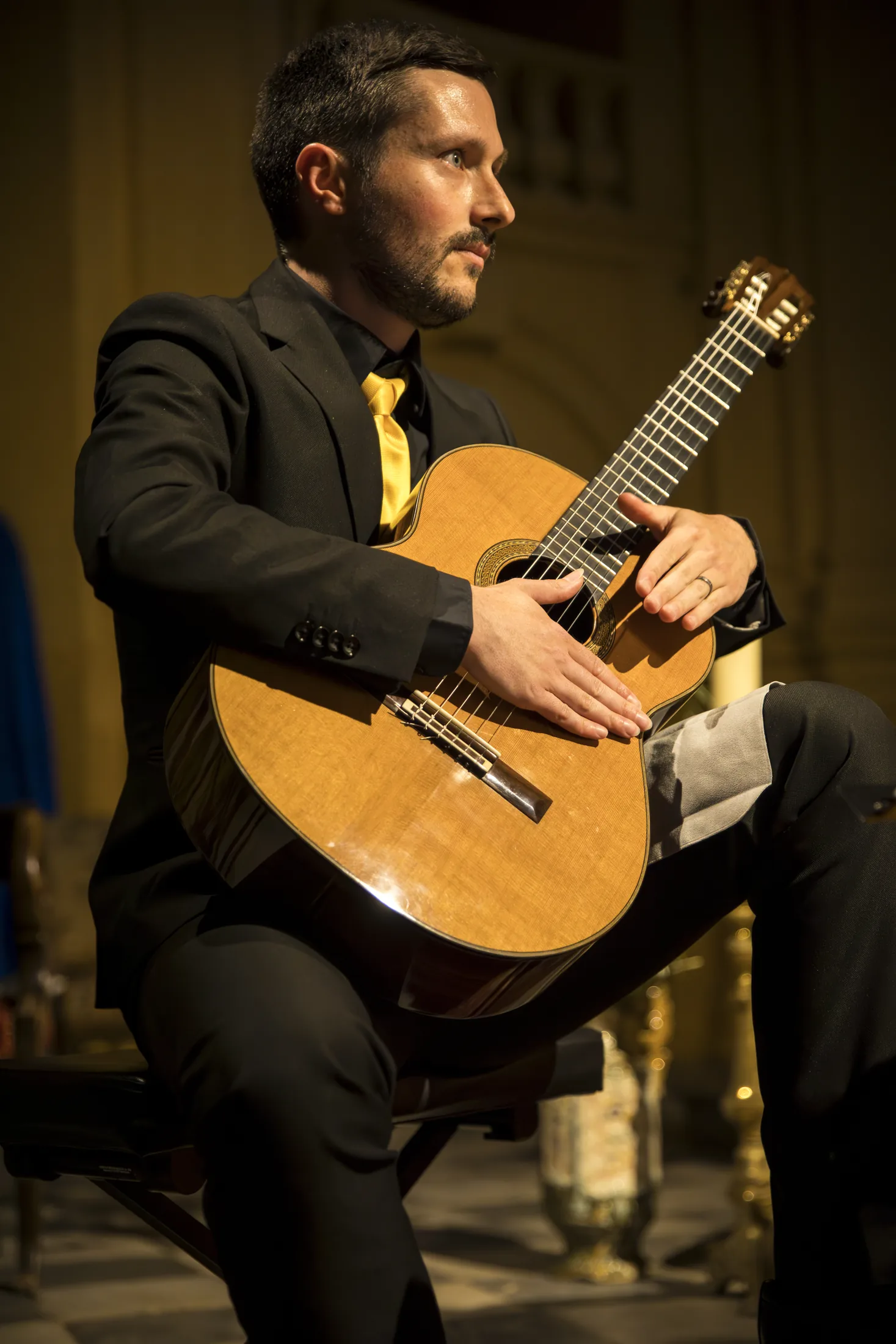 Guitariste du Quatuor Tastiera — photographie de concert classique en PACA